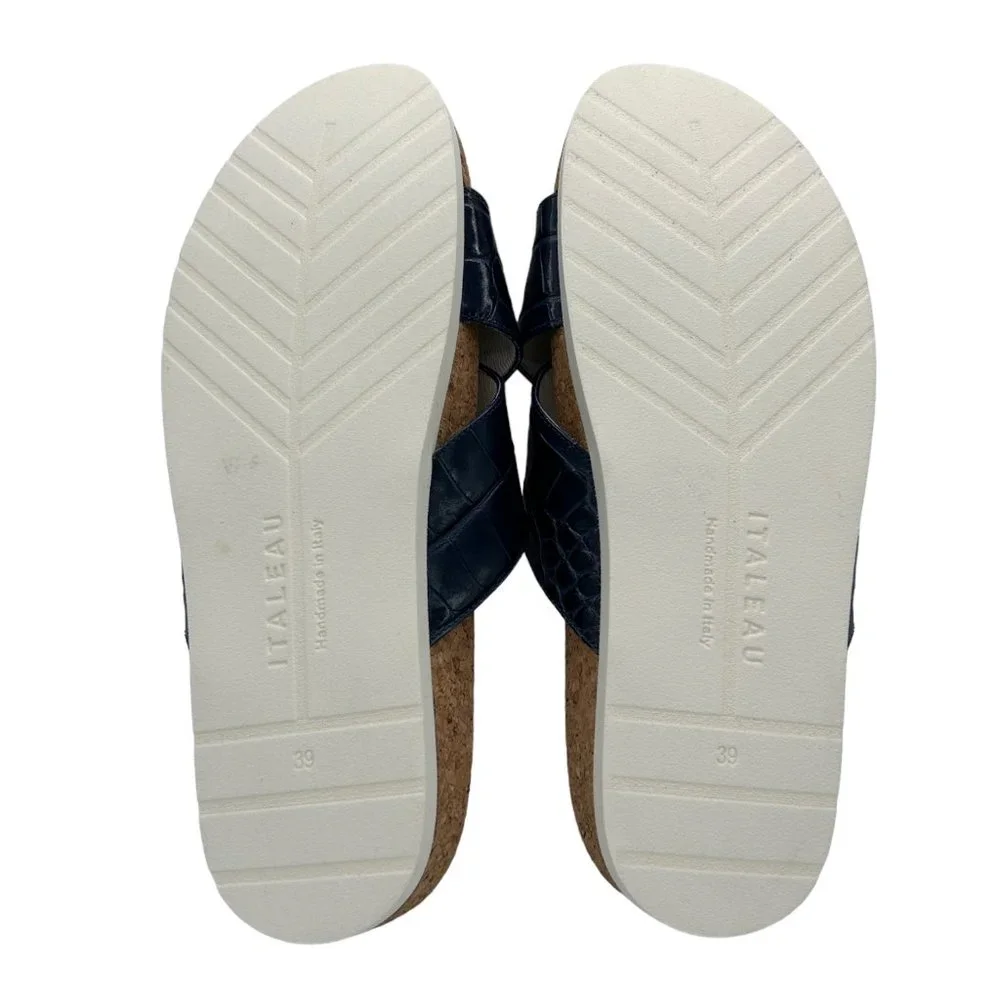 Italeau‎ Morena Croc Embossed Waterproof Slide Sandal (8.5)